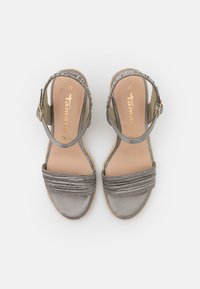 Tamaris Wedge sandals - emerald pleats