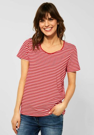 MIT STREIFENMUSTER - T-shirt con stampa - dark red