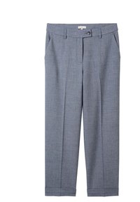 Lichtgrijze op maat gemaakte broeken met een zachte textuur, voorzien van een knoopsluiting, zijzakken en een rechte pijpdesign.