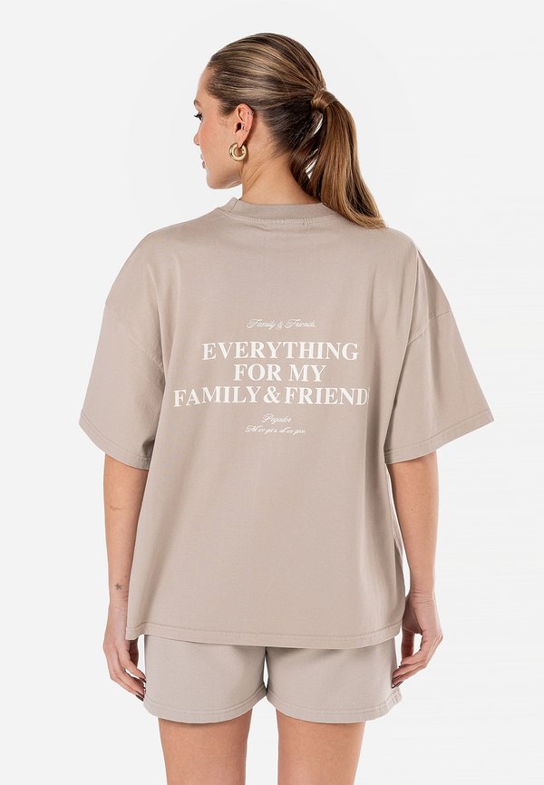 ELLA OVERSIZED TEE - Print T-shirt - washed dark stone