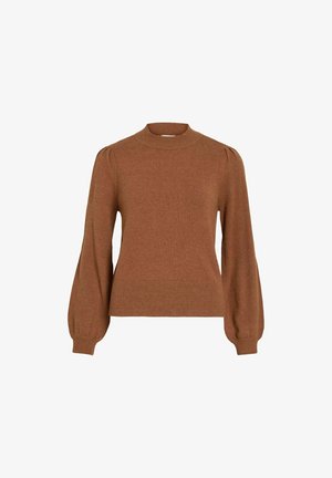 VILA, VIRIL TURTLE-NK BALLOON L/S TOP - NOOS - Strickpullover - argan oil