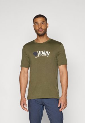 HOJA WOOL MIX T SHIRT M - Print T-shirt - laurel green