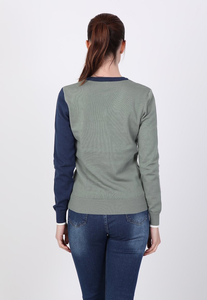 Damen Strickjacken | Felix Hardy Strickpullover mint ecru indigo/mint - NG40616 Damen Strickjacken | Felix Hardy Strickpullover mint ecru indigo/mint - NG40616