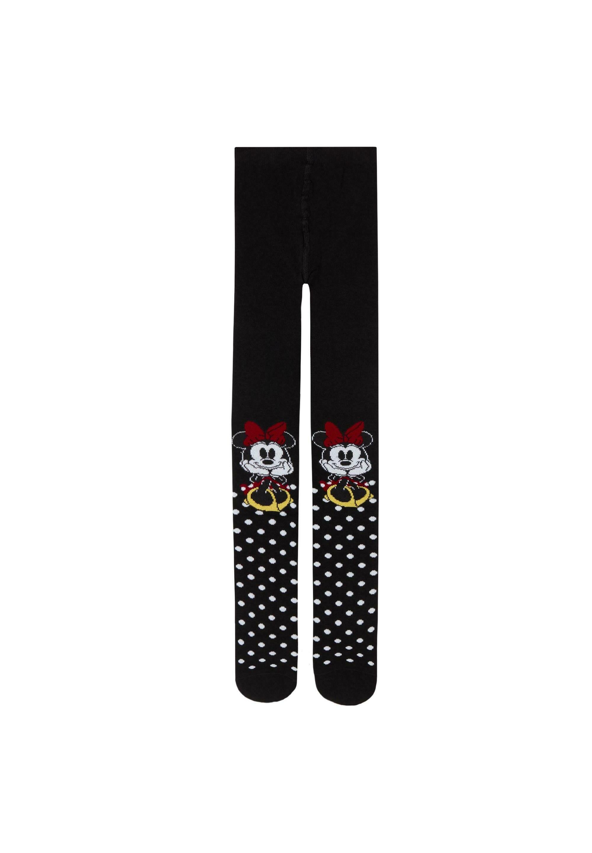 Calzedonia MIT MINNIE-MOTIV - Collant - mottled black/rosso - Zalando