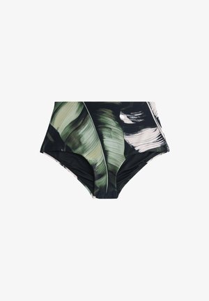 Next HIGH WAIST - Bikini alsók - green black leaf