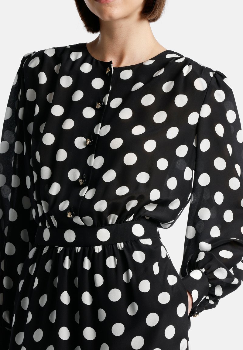 Pizzo Abito Cerimonia Abito Nero Pois Bianchi Parentesi Abito