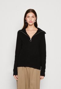 VILA VIRIL HALF ZIPPER  - Strickpullover - black