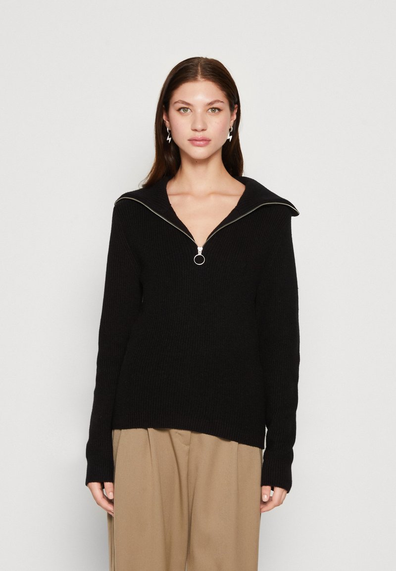 VILA VIRIL HALF ZIPPER  - Strickpullover - black