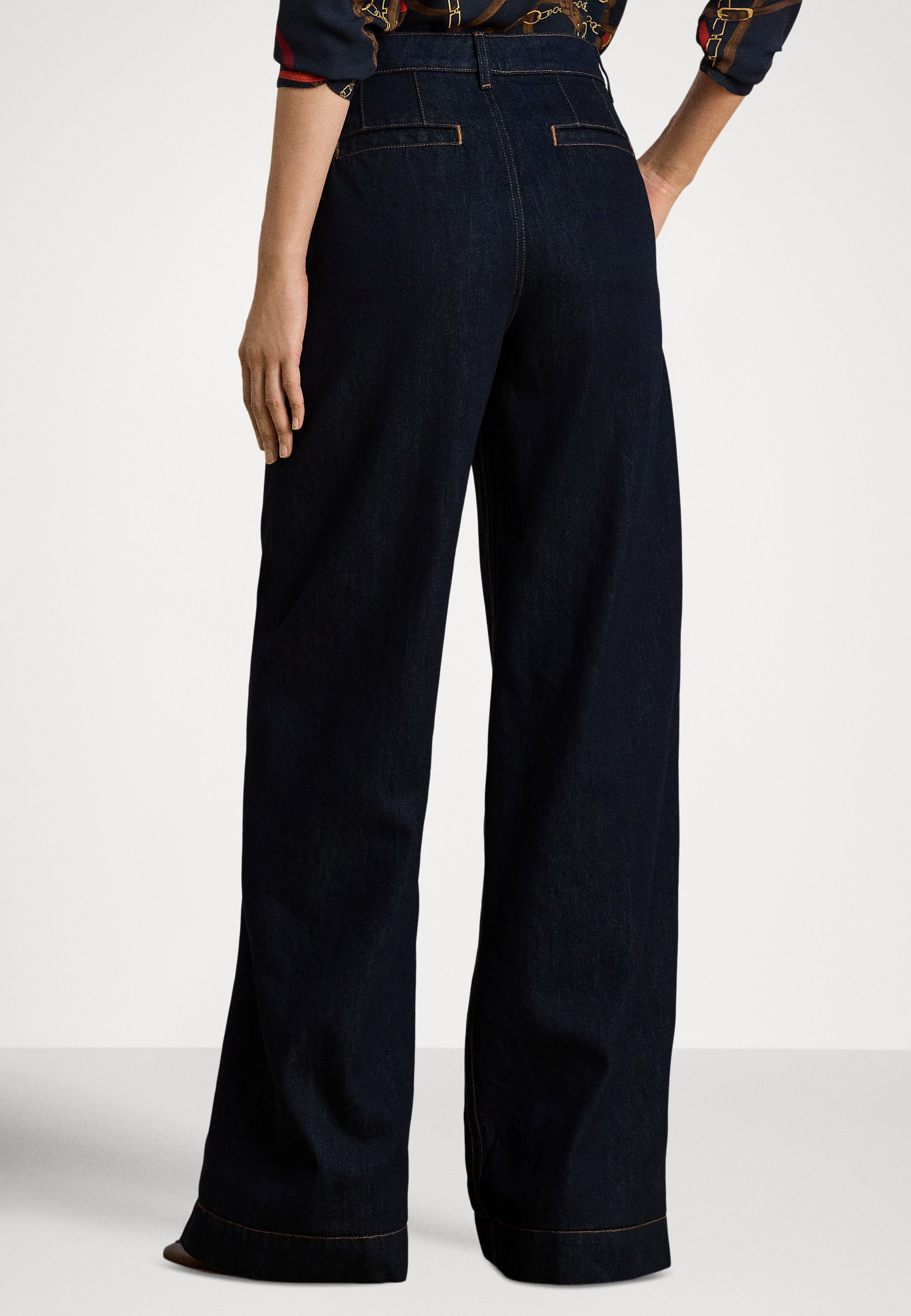 Lauren Ralph Lauren PLEATED HIGH-RISE WIDE-LEG JEAN - Relaxed fit