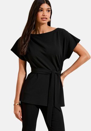 REGULAR FIT - BELTED  - T-shirt imprimé - black