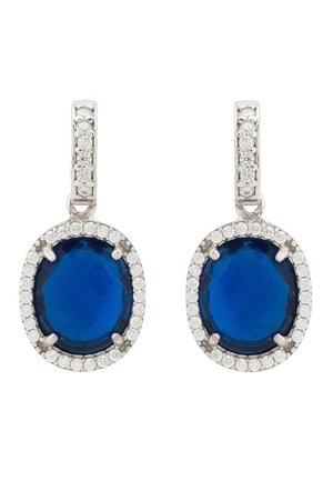 BEATRICE OVAL GEMSTONE DROP  - Earrings - blue