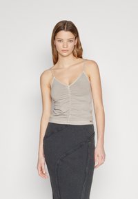 BDG Urban Outfitters - YARA RUCHED STRAPPY CAMI - Viršus - mink Miniatiūros vaizdas 1