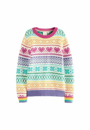 REGULAR FIT - PASTEL CHRISTMAS FAIRISLE PATTERN - Stickad tröja - multi