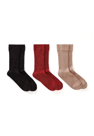 GIFT BOX WITH 3 PAIRS WITH CHRISTMAS MOTIFS PACK - Socken - red