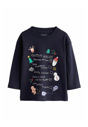 Next, REGULAR FIT - LONG SLEEVE CHRISTMAS T-SHIRT - T-shirt à manches longues - navy christmas wish list