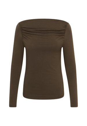Saint Tropez, VIGGASZ BOATNECK BLOUSE - T-shirt à manches longues - chocolate brown