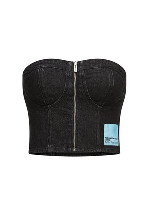 Karl Lagerfeld Jeans, x PIETRO TERZINI BANDEAU - Топ - washed black