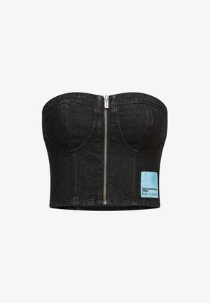 Karl Lagerfeld Jeans, x PIETRO TERZINI BANDEAU - Топ - washed black
