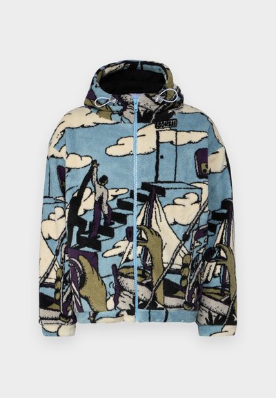 Bonsai OVERSIZE FIT ALLOVER PRINT ZIP - Giacca in pile - blue