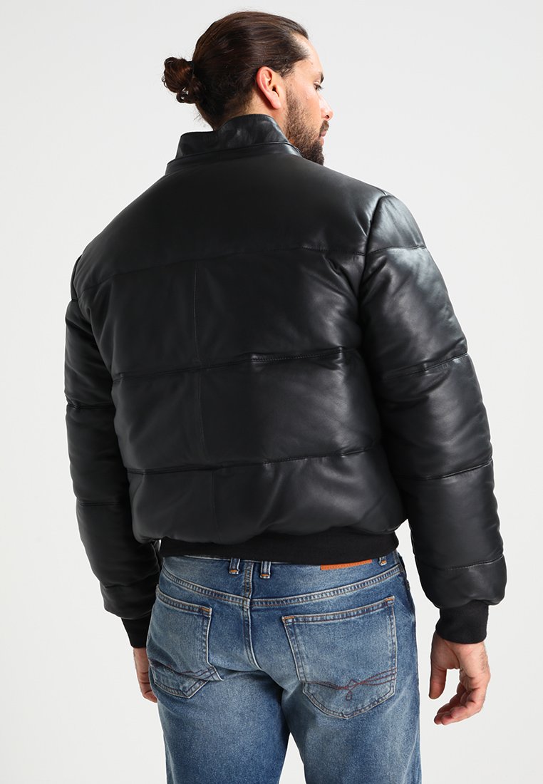 schott leather down jacket