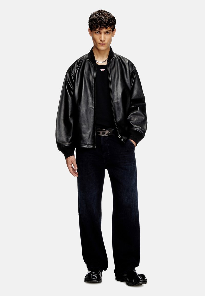 Veste En Cuir Noir Diesel - Taille S, Neuf Sans étiquettes, Impeccable