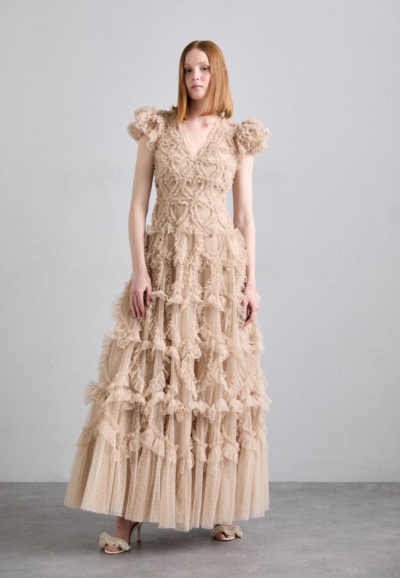 Needle & Thread AMORETTE V NECK GOWN - Gallakjole - sand