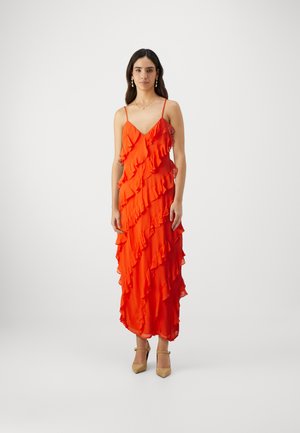 By Malina CECILY RUFFLE TRIMMED DRESS - Maxi-jurk - summer red