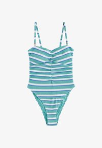 Nevybrané, aqua blue/white crinkle stripe