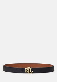 Lauren Ralph Lauren - LOGO REVERSIBLE PEBBLED LEATHER BELT - Riem - black/tan Miniatuurafbeelding 1