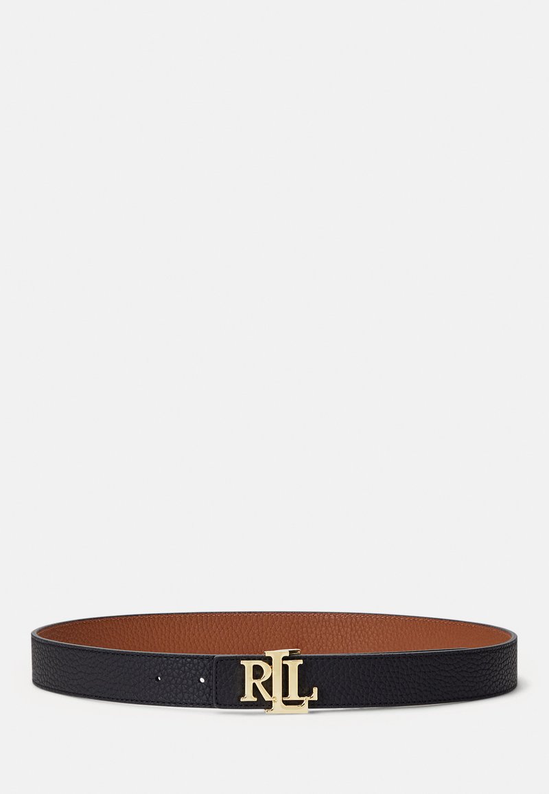 Lauren Ralph Lauren - LOGO REVERSIBLE PEBBLED LEATHER BELT - Riem - black/tan, Vergroten