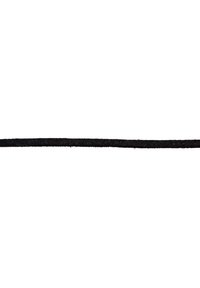 Black flat cord, approximately 3 mm wide, with a smooth texture and even surface. Suitable for various crafting and tying purposes.