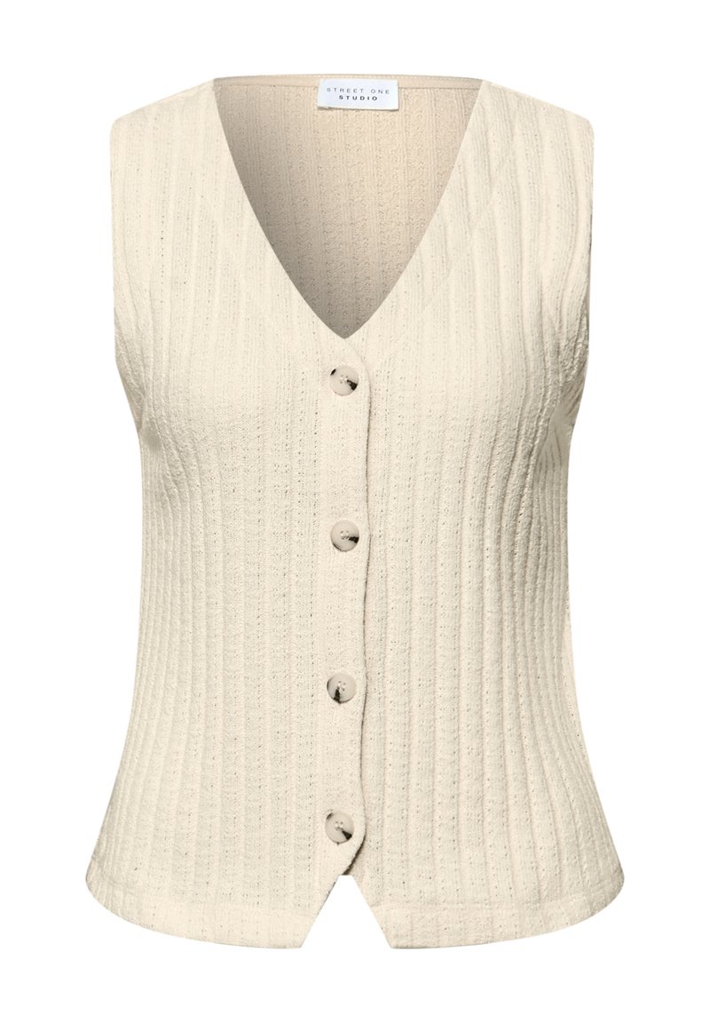Street One Studio WESTE MIT V-NECK UND KNOPFLEISTE - Vesta - soft beige ...
