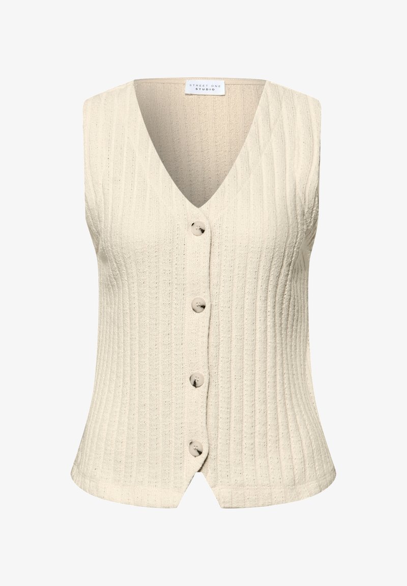 Street One Studio WESTE MIT V-NECK UND KNOPFLEISTE - Vesta - soft beige ...