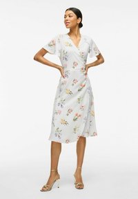 VILA VILOVIE WRAP DRESS - Vardagsklänning - snow white