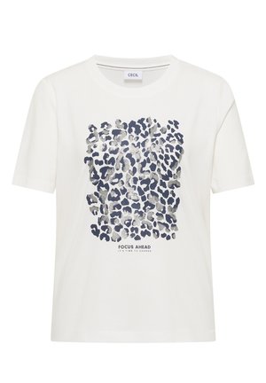 Cecil, T-SHIRT MIT LEO-PRINT UND FOLIENDETAILS - T-shirt imprimé - vanilla white