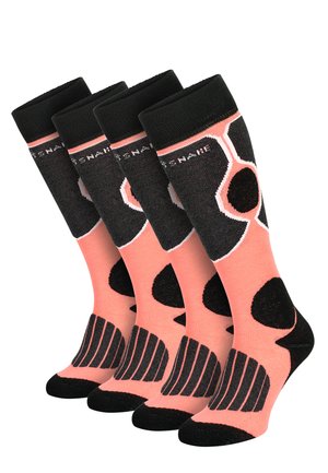 2 PAAR SKI FUNKTIONS - Knee high socks - schwarz/koralle