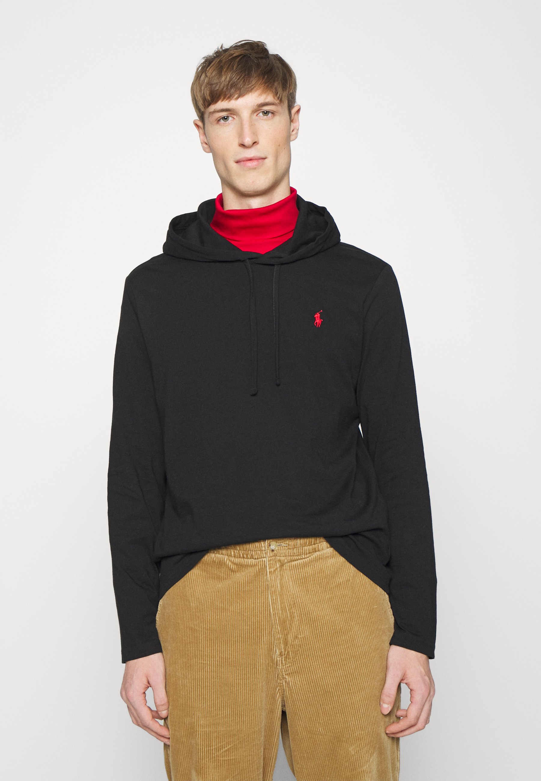 Polo Ralph Lauren JERSEY HOODED T-SHIRT - Long sleeved top - black -  