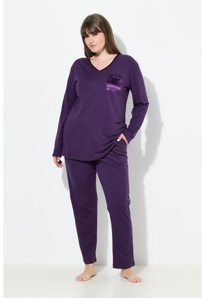 BRUSTTASCHE V-AUSSCHNITT LANGARM SET - Pigiama - aubergine