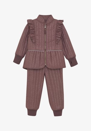 EN FANT SET WITH GLITTER - Pantalon classique - rose taupe
