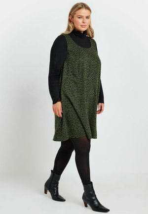 LEOPARD PRINT PINAFORE - Jerseyjurk - green