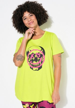 TOTENKOPF SMILEY - Print T-shirt - lime green