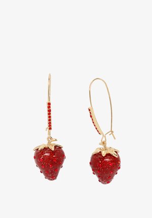 Betsey Johnson, STRAWBERRY DANGLE - Oorbellen - dark red