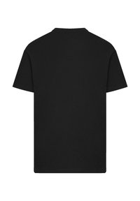 Schwarzes Baumwoll-T-Shirt, kurze Ärmel, Rundhalsausschnitt, schlichter Rücken, leichtes Material, ohne Muster oder Grafiken, normale Passform.