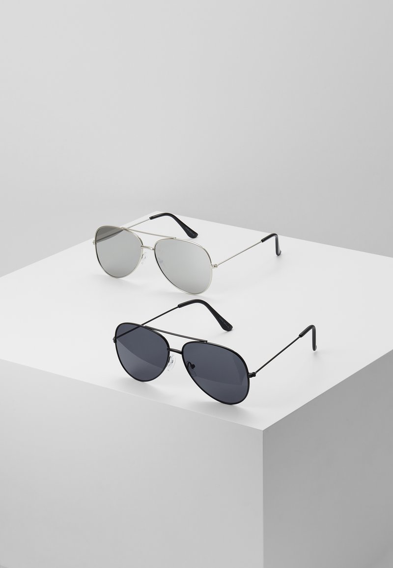 Only & Sons - SUNGLASSES 2 PACK - Zonnebril - black/silver-coloured, Vergroten