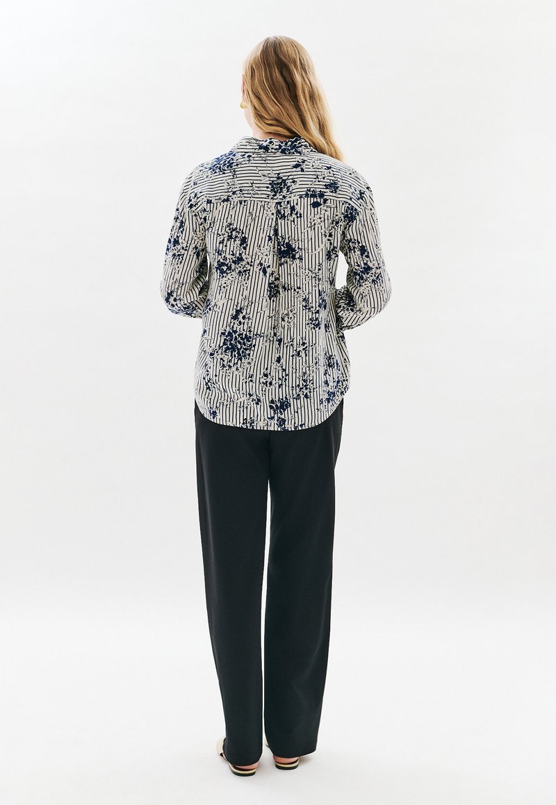 Tunique Bleu Et Blanc En Coton CAROLL Taille 38 - Occasion Très Bon état