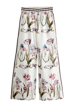 Next, REGULAR FIT - PALAZZO WIDE LEG TROUSERS  . - Stoffhose - white green tulip print
