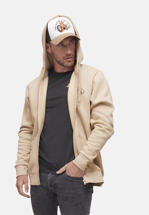 ZIPPÉ AVEC CAPUCHE  SLIMANE - Sweat zippé - beige