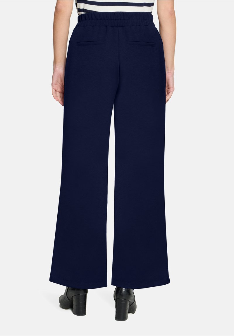 Caroll wide leg high waist casual broek met linnen marine
