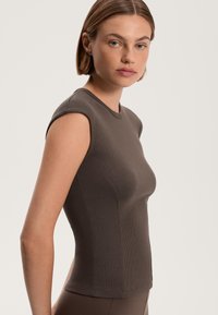 OYSHO SOFT TOUCH SHORT-SLEEVED RIB - T-shirts basic - grey