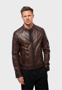 MANAGER - Veste en cuir - brown